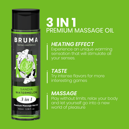 Bruma Premium Massage Hot Oil Watermelon 3 In 1 100 Ml | Niks.fi verkkokauppa