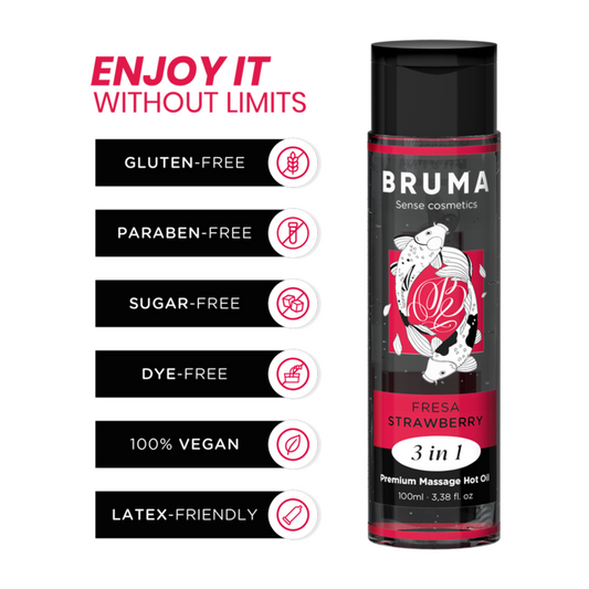 Bruma Premium Massage Hot Oil Strawberry 3 In 1 100 Ml | Niks.fi verkkokauppa