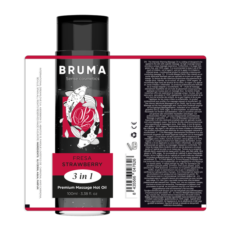 Bruma Premium Massage Hot Oil Strawberry 3 In 1 100 Ml | Niks.fi verkkokauppa