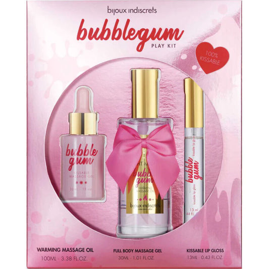 Bijoux Indiscrets Bubblegum Play Kit With Oil Gel & Lip Gloss | Niks.fi verkkokauppa