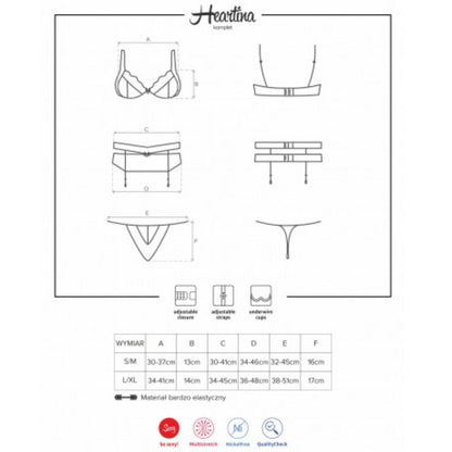 Obsessive Heartine Set Three Pieces S/M | Niks.fi verkkokauppa