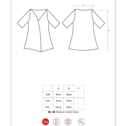 Obsessive 810-Pei-1 Black Gown L/Xl | Niks.fi verkkokauppa