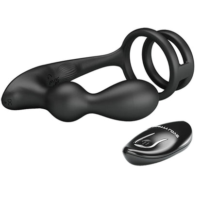 Pretty Love Marshall Penis Ring With Vibratory Anal Plug With Remote Control | Niks.fi verkkokauppa