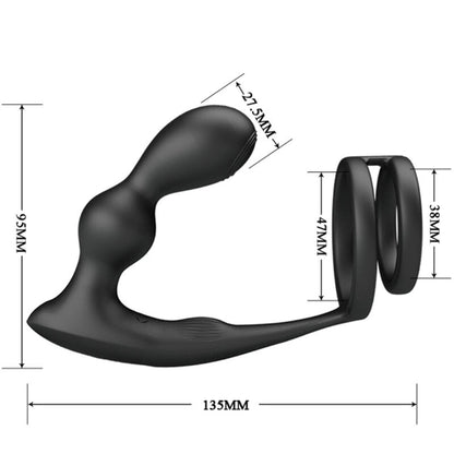 Pretty Love Marshall Penis Ring With Vibratory Anal Plug With Remote Control | Niks.fi verkkokauppa