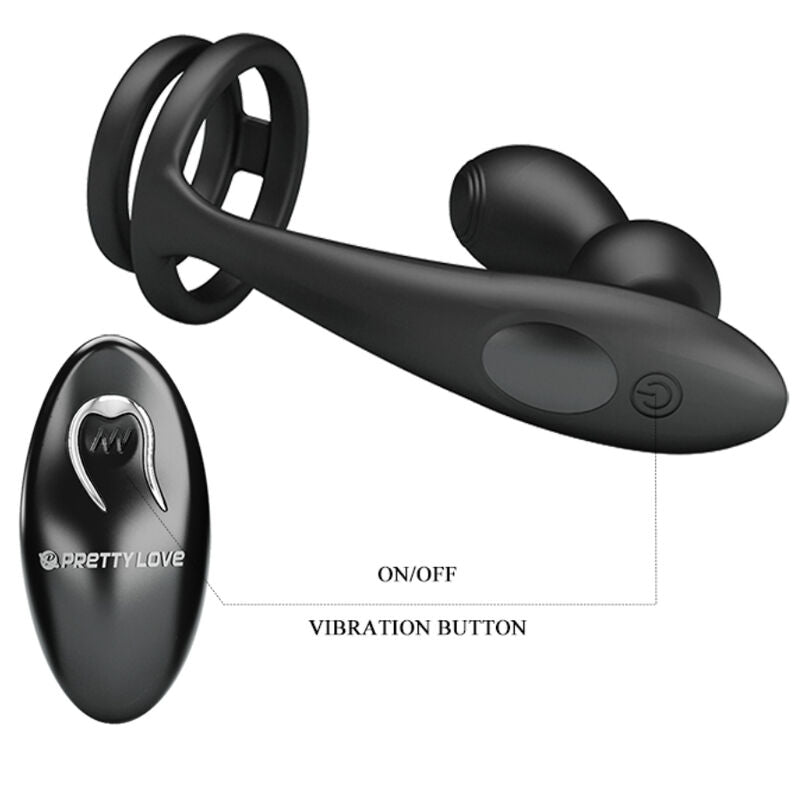 Pretty Love Marshall Penis Ring With Vibratory Anal Plug With Remote Control | Niks.fi verkkokauppa