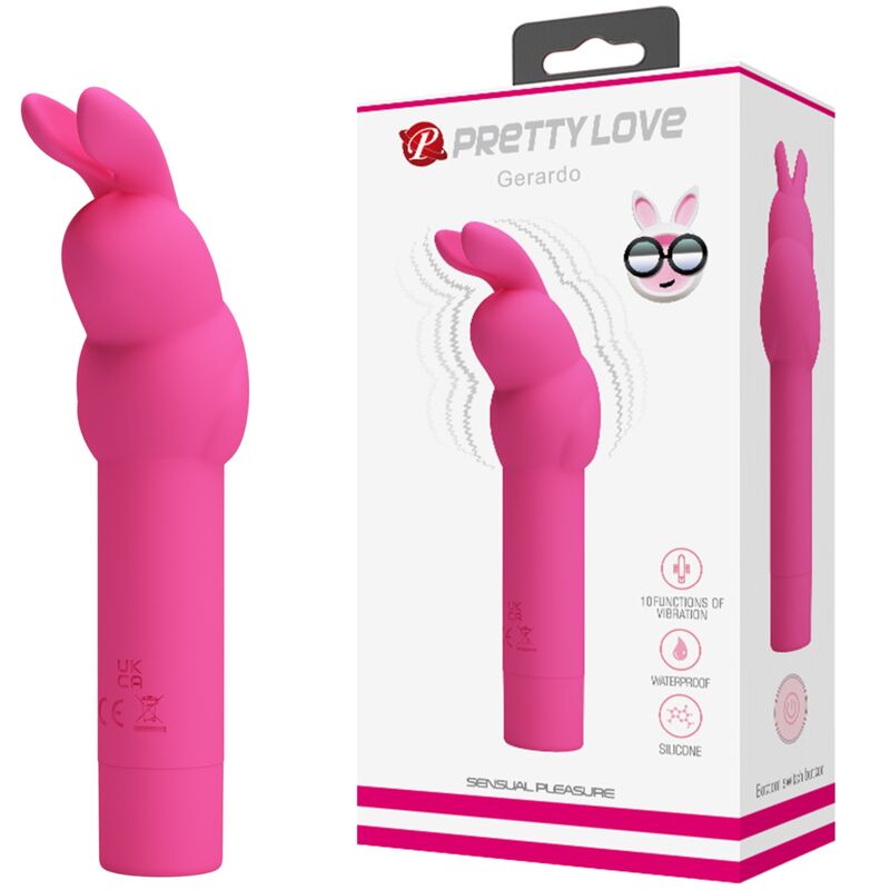 Pretty Love Gerardo Fuschia Rabbit Silicone Vibrator | Niks.fi verkkokauppa
