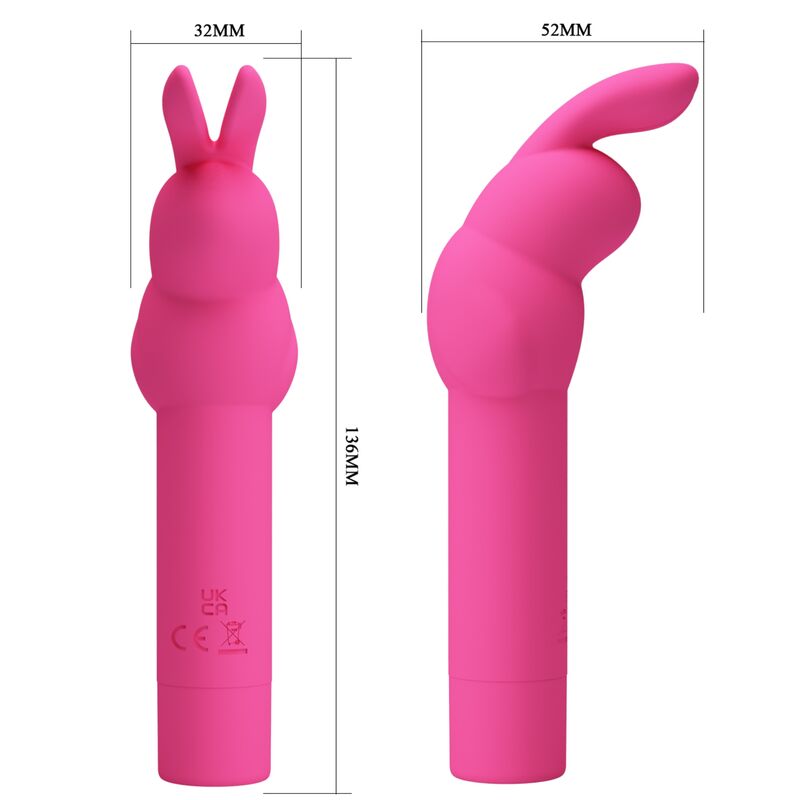 Pretty Love Gerardo Fuschia Rabbit Silicone Vibrator | Niks.fi verkkokauppa