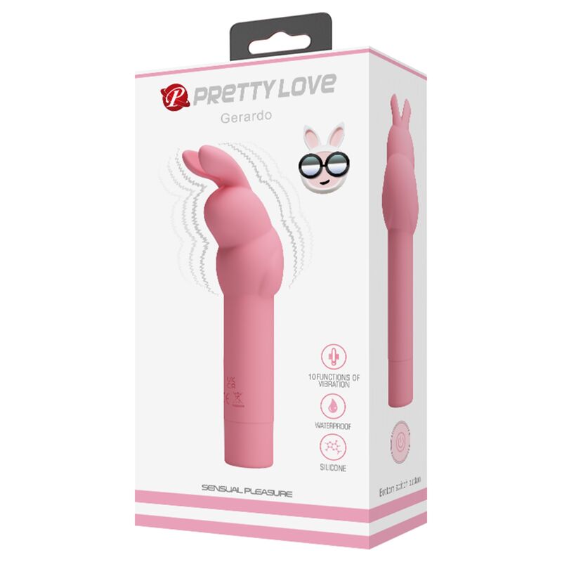 Pretty Love Gerardo Pink Rabbit Silicone Vibrator | Niks.fi verkkokauppa