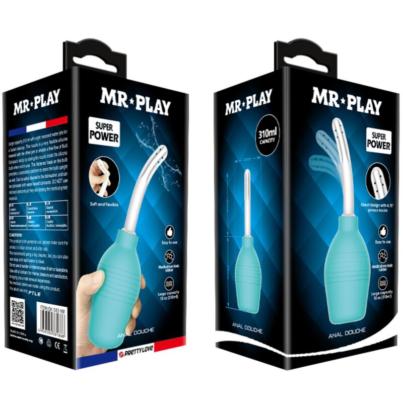 Mr Play Anal Pear Blue Rubber Shower | Niks.fi verkkokauppa