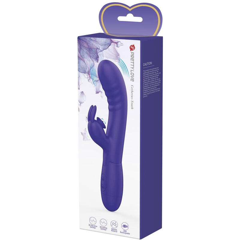 Pretty Love Cerberus Youth Violet Rabbit Vibrator | Niks.fi verkkokauppa