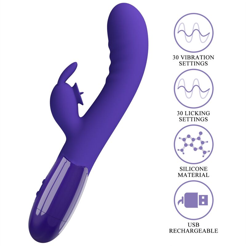 Pretty Love Cerberus Youth Violet Rabbit Vibrator | Niks.fi verkkokauppa