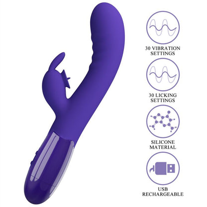 Pretty Love Cerberus Youth Violet Rabbit Vibrator | Niks.fi verkkokauppa