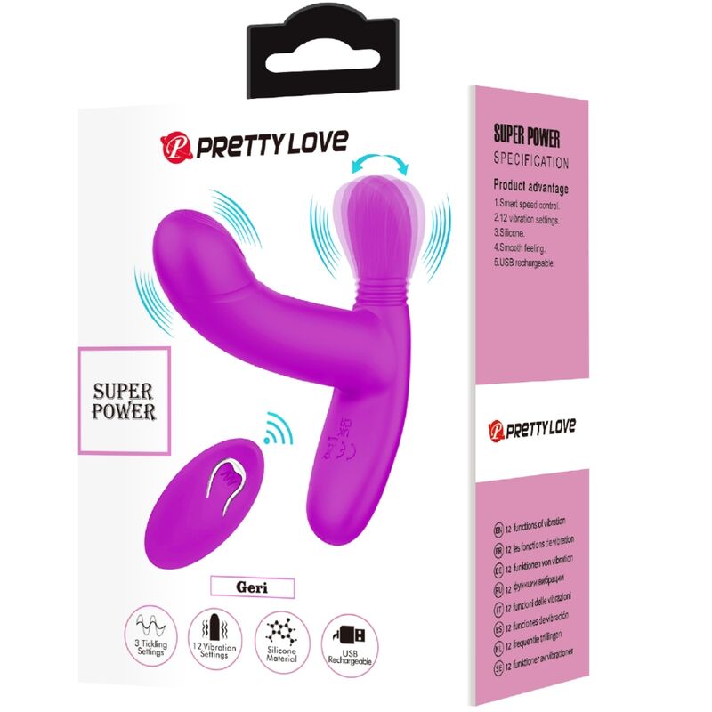 Pretty Love Geri Clitoris Massager Pink Remote Control | Niks.fi verkkokauppa