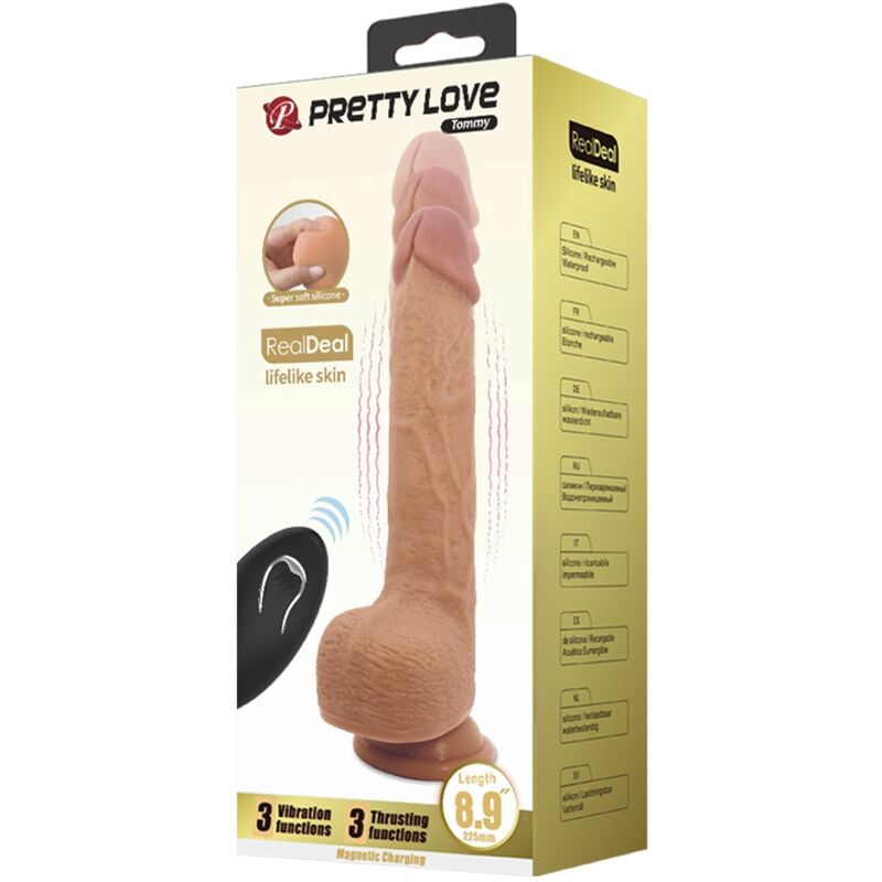 Pretty Love Tommy Realistic Dildo Vibrator 22.5 Cm | Niks.fi verkkokauppa