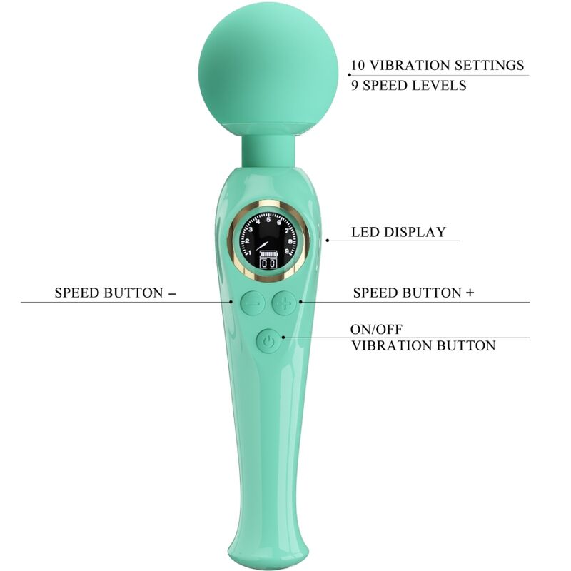 Pretty Love Skyler Green Wand Vibrator | Niks.fi verkkokauppa