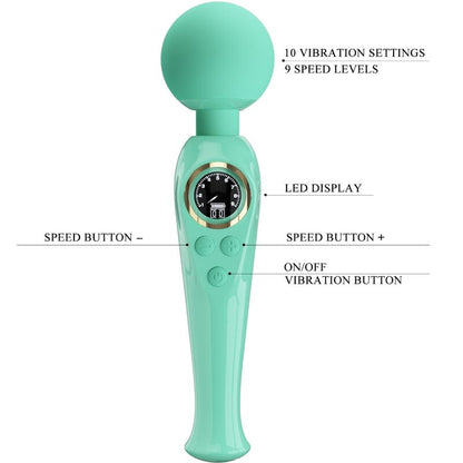 Pretty Love Skyler Green Wand Vibrator | Niks.fi verkkokauppa