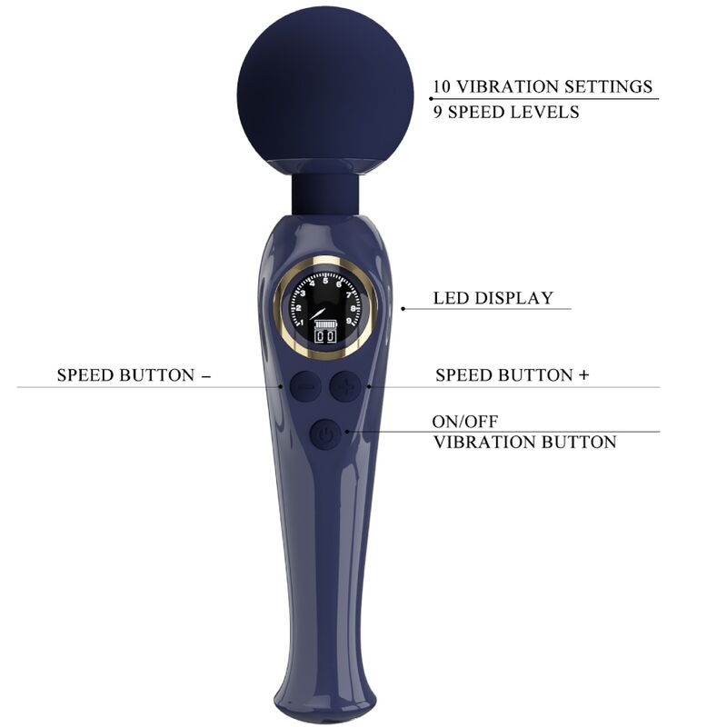 Pretty Love Skyler Vibrator Wand Blue | Niks.fi verkkokauppa