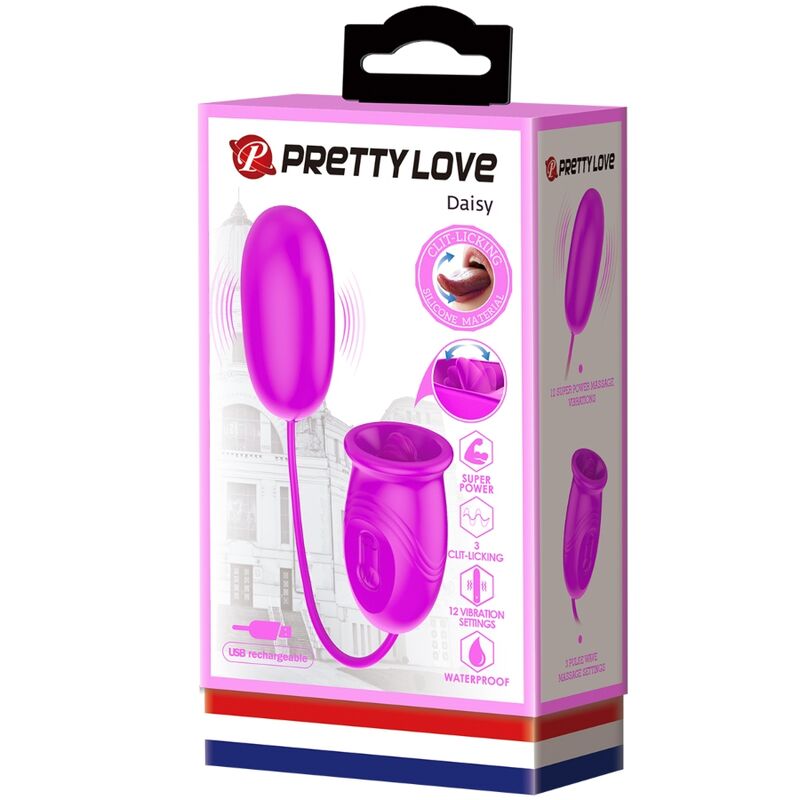 Pretty Love Daisy Dual Egg Rechargeable Vibrator Purple | Niks.fi verkkokauppa