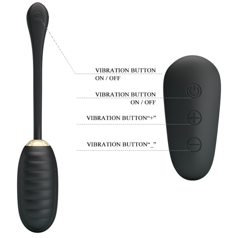 Pretty Love Doreen Luxury Rechargeable Vibrating Egg Black | Niks.fi verkkokauppa