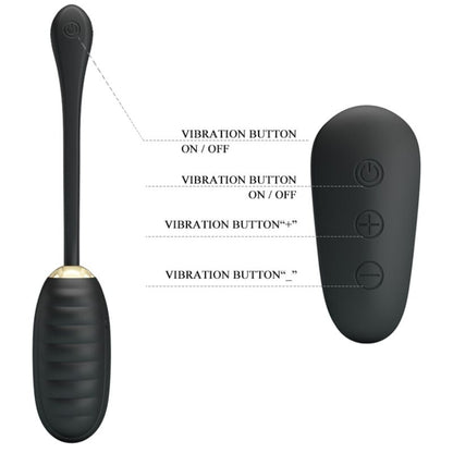 Pretty Love Doreen Luxury Rechargeable Vibrating Egg Black | Niks.fi verkkokauppa