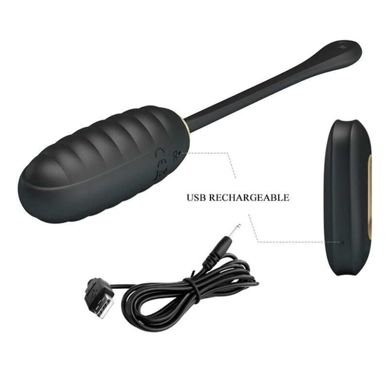 Pretty Love Doreen Luxury Rechargeable Vibrating Egg Black | Niks.fi verkkokauppa