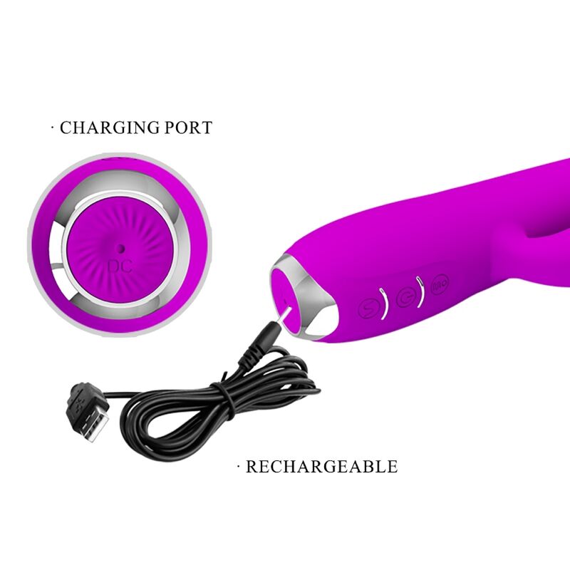 Pretty Lovegloria Rechargeable Rabbit Vibrator-Waterproof Purple | Niks.fi verkkokauppa