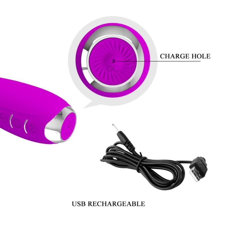 Pretty Lovehector Rechargeable Electroshock Vibrator Waterproof Purple | Niks.fi verkkokauppa