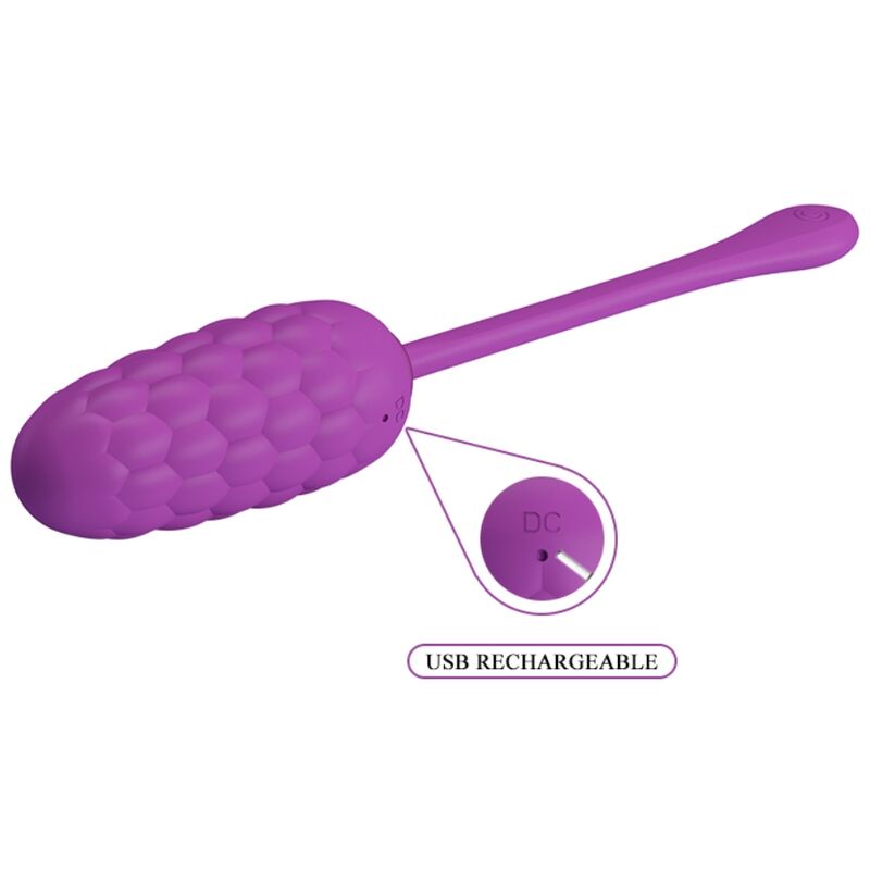 Pretty Love Vibrating Egg With Purple Rechargeable Marine Texture | Niks.fi verkkokauppa