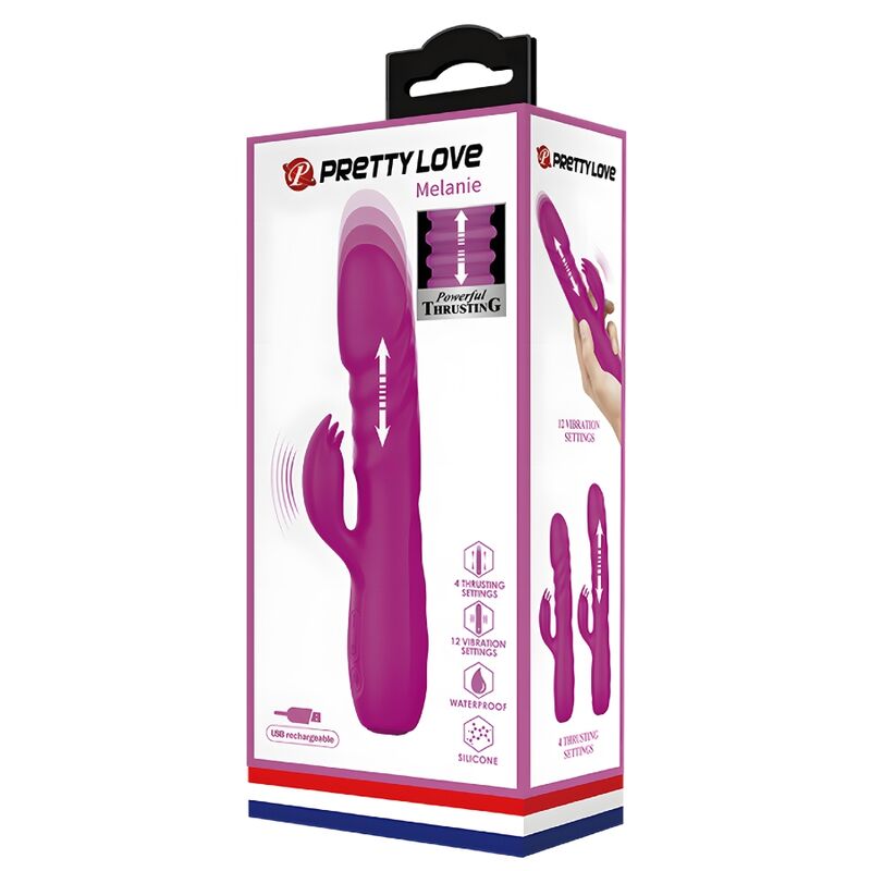 Pretty Lovemelanie Purple Rechargeable Rabbit Vibrator | Niks.fi verkkokauppa