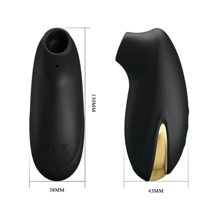 Pretty Love Black Rechargeable Luxury Suction Massager | Niks.fi verkkokauppa