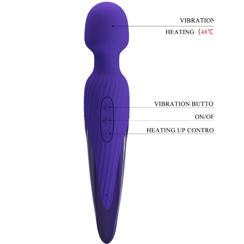 Pretty Love Antony Youth Wand Vibrator Violet Heat Effect | Niks.fi verkkokauppa