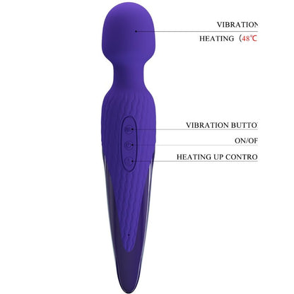 Pretty Love Antony Youth Wand Vibrator Violet Heat Effect | Niks.fi verkkokauppa