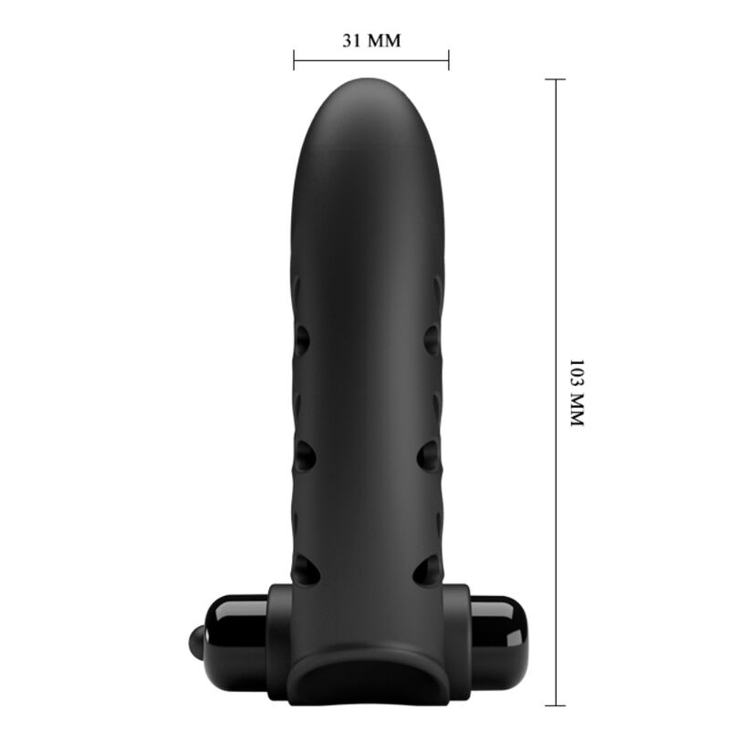 Pretty Love Vance Black Rabbit Vibrator Finger Cover | Niks.fi verkkokauppa