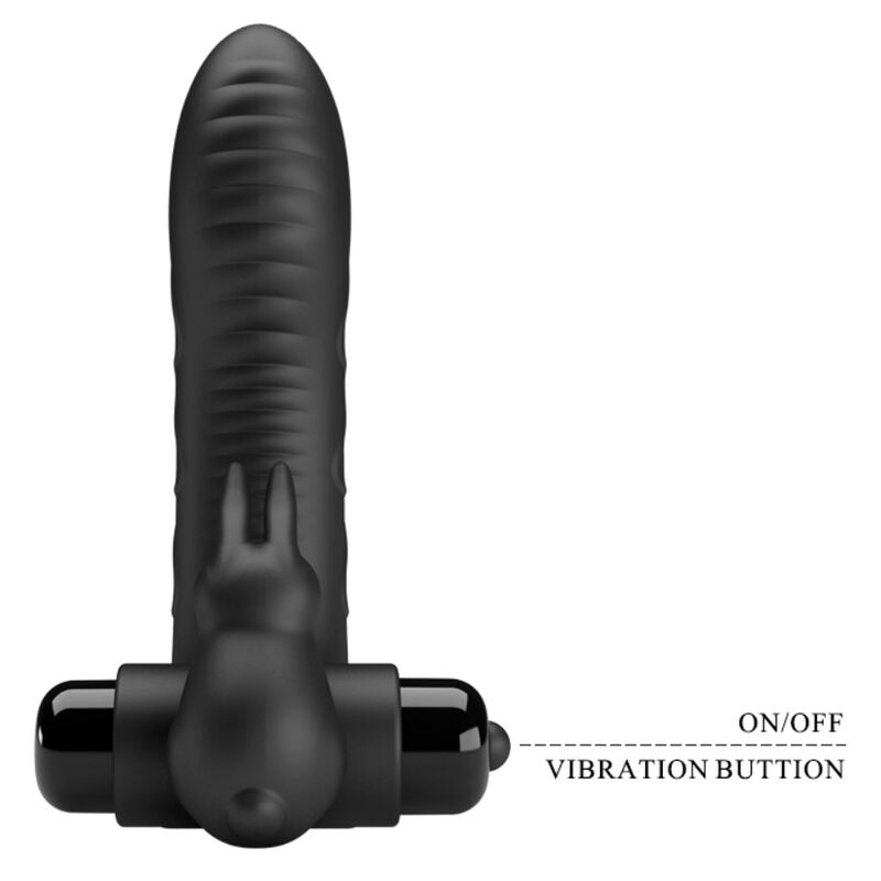 Pretty Love Vance Black Rabbit Vibrator Finger Cover | Niks.fi verkkokauppa