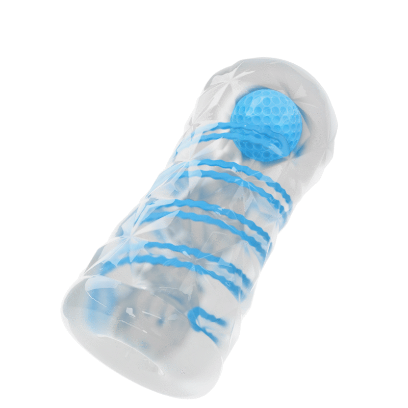Pretty Love Small Masturbator With Blue Spirals | Niks.fi verkkokauppa