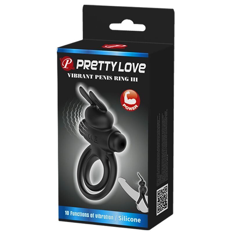 Pretty Love Vibrator Iii Rabbit Ring For Black Penis | Niks.fi verkkokauppa