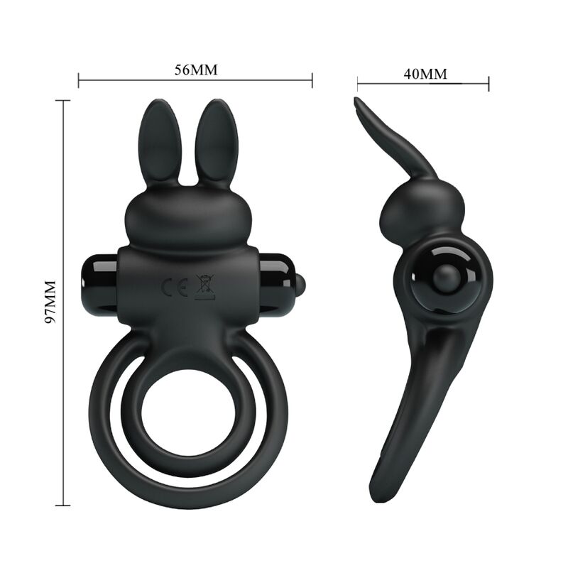 Pretty Love Vibrator Iii Rabbit Ring For Black Penis | Niks.fi verkkokauppa