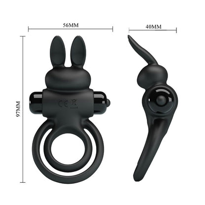 Pretty Love Vibrator Iii Rabbit Ring For Black Penis | Niks.fi verkkokauppa