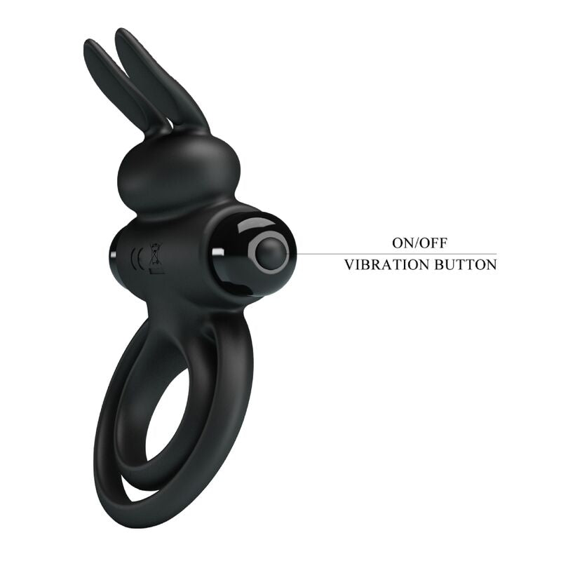 Pretty Love Vibrator Iii Rabbit Ring For Black Penis | Niks.fi verkkokauppa