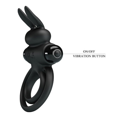 Pretty Love Vibrator Iii Rabbit Ring For Black Penis | Niks.fi verkkokauppa