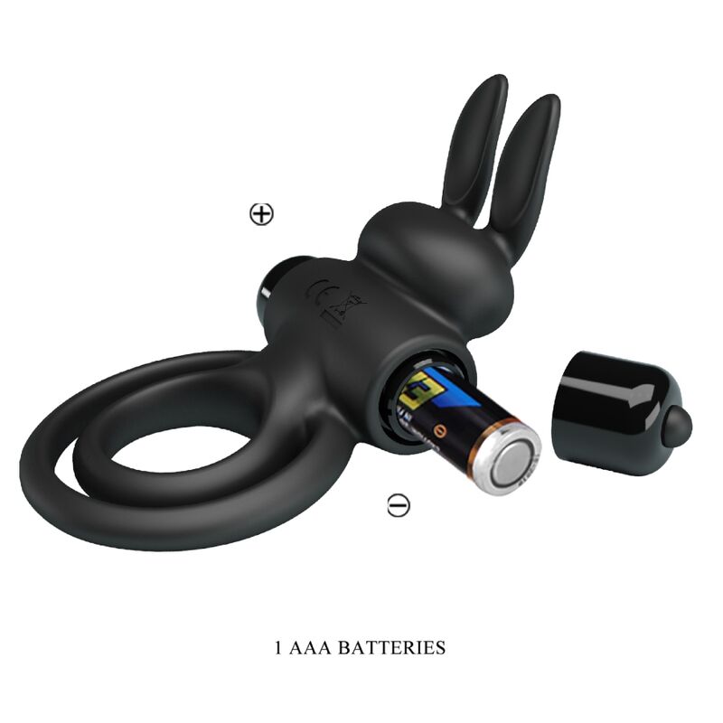 Pretty Love Vibrator Iii Rabbit Ring For Black Penis | Niks.fi verkkokauppa