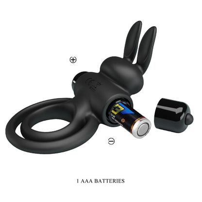 Pretty Love Vibrator Iii Rabbit Ring For Black Penis | Niks.fi verkkokauppa