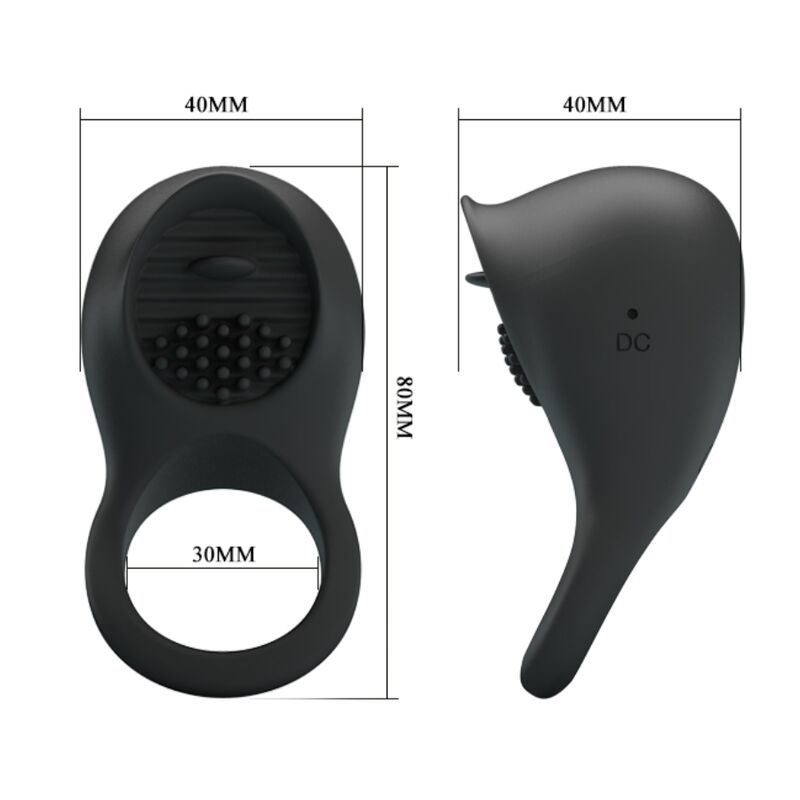 Pretty Love Vibrating Penis Ring With Black Tongue | Niks.fi verkkokauppa
