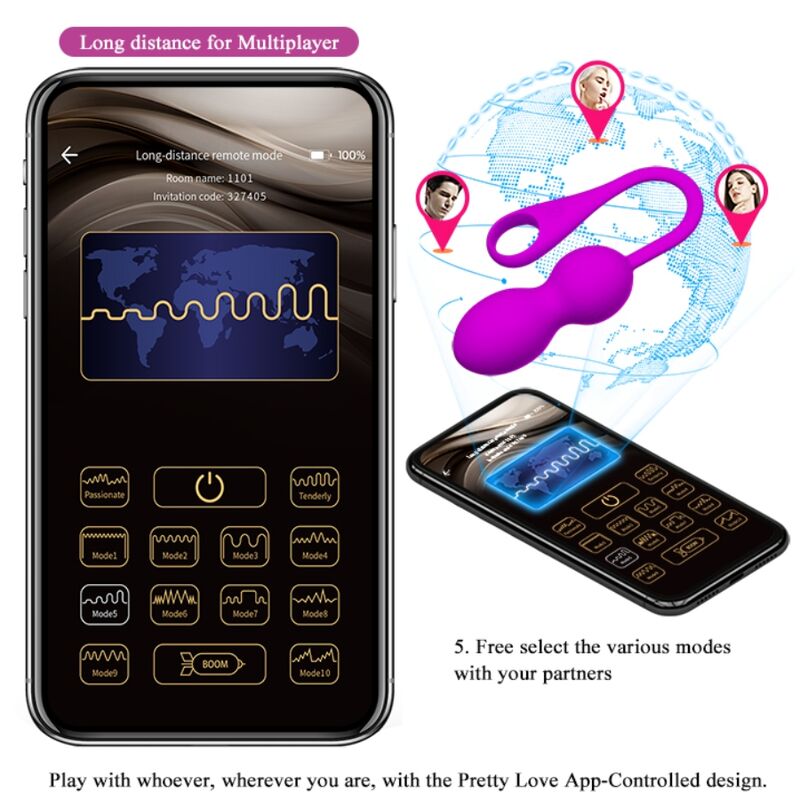 Pretty Love Elvira Rechargeable Vibrating Balls Purple | Niks.fi verkkokauppa