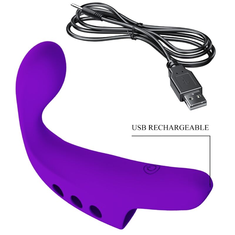 Pretty Love Gorgon Purple Rechargeable Finger Vibrator | Niks.fi verkkokauppa