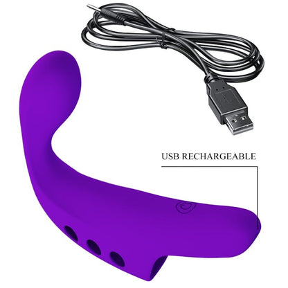 Pretty Love Gorgon Purple Rechargeable Finger Vibrator | Niks.fi verkkokauppa