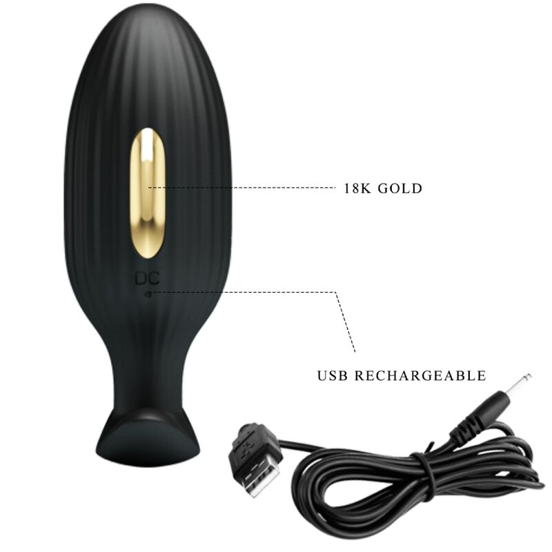 Pretty Love Jefferson App Controlled Anal Plug Black | Niks.fi verkkokauppa