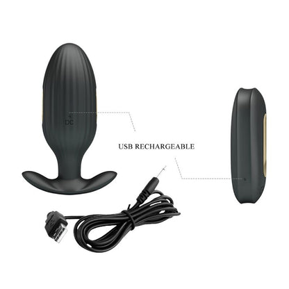 Pretty Love Kelly Plug Anal Rechargeable Vibrator Black | Niks.fi verkkokauppa