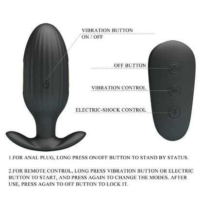 Pretty Love Kelly Plug Anal Rechargeable Vibrator Black | Niks.fi verkkokauppa