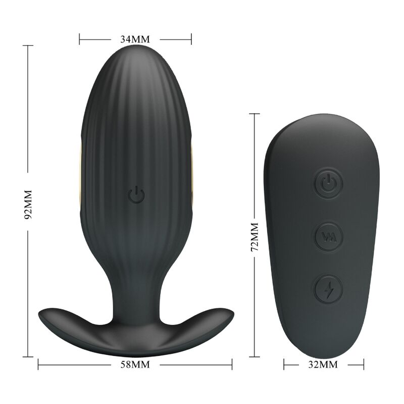 Pretty Love Kelly Plug Anal Rechargeable Vibrator Black | Niks.fi verkkokauppa